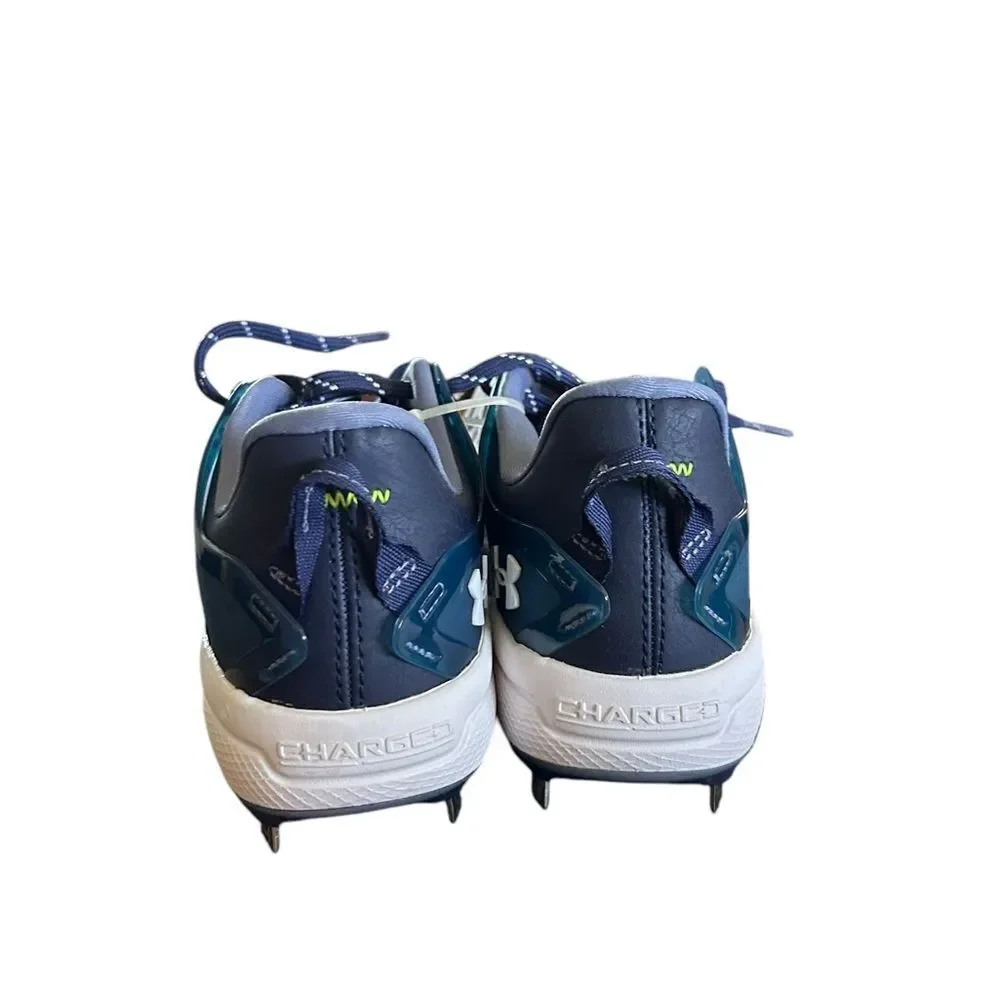 Under Armour Men's Yard Low Turf Baseball Shoe, Royal White‎ & Blue New